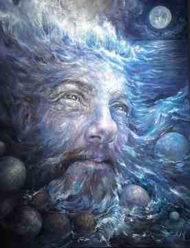 Gemälde einer Frau mit dunkelroten Lippen, die ihre Augen mit dem Unterarm verdeckt; umgeben von leuchtenden Türkis-, Rosa- und Goldtönen sowie zarten Blüten- und Farbspritzern (Esther Martínez, 2024).