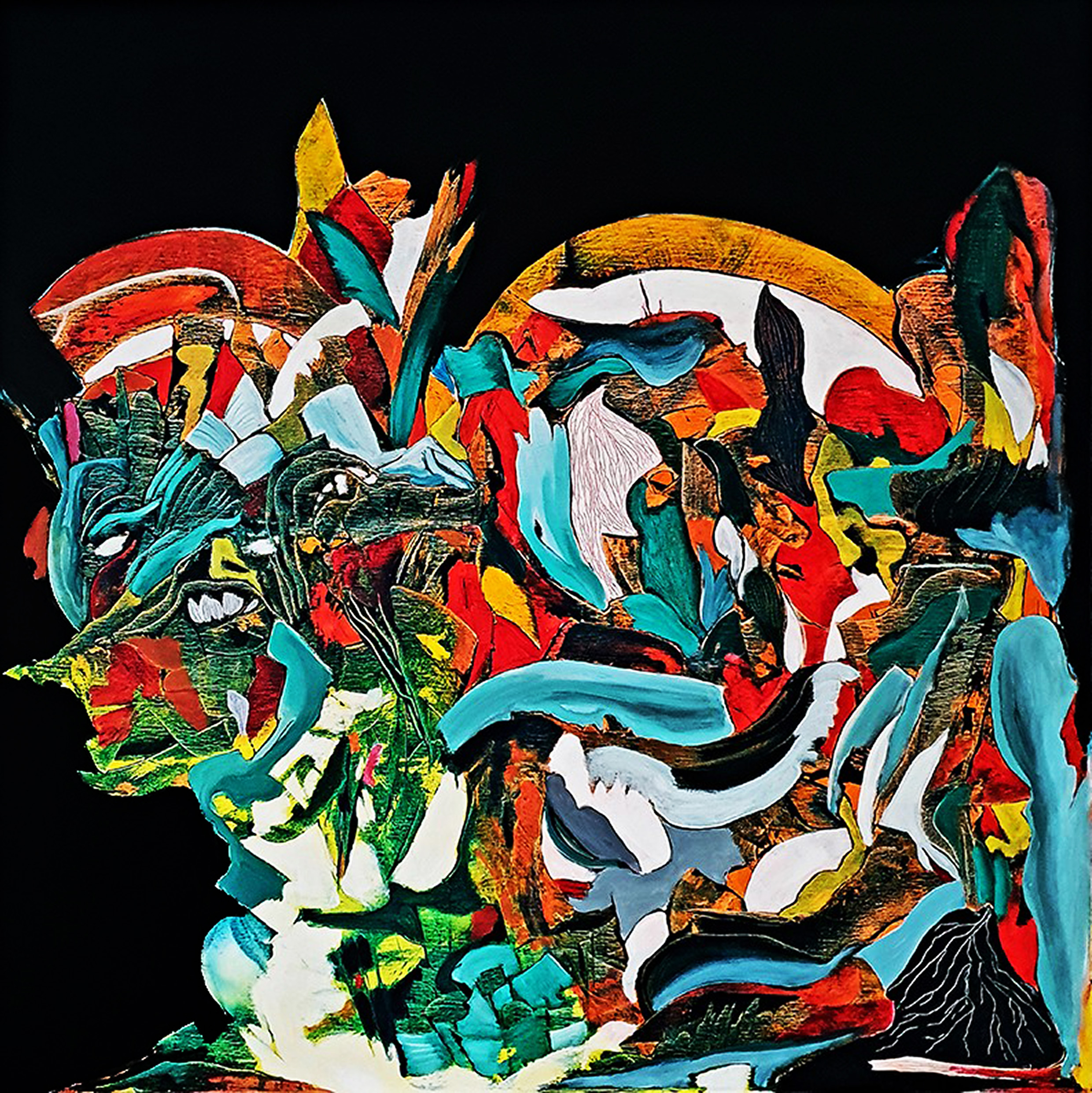 Anita Alabau – „Algue Bleue“ | Abstrakte Meeres-Komposition in Blau