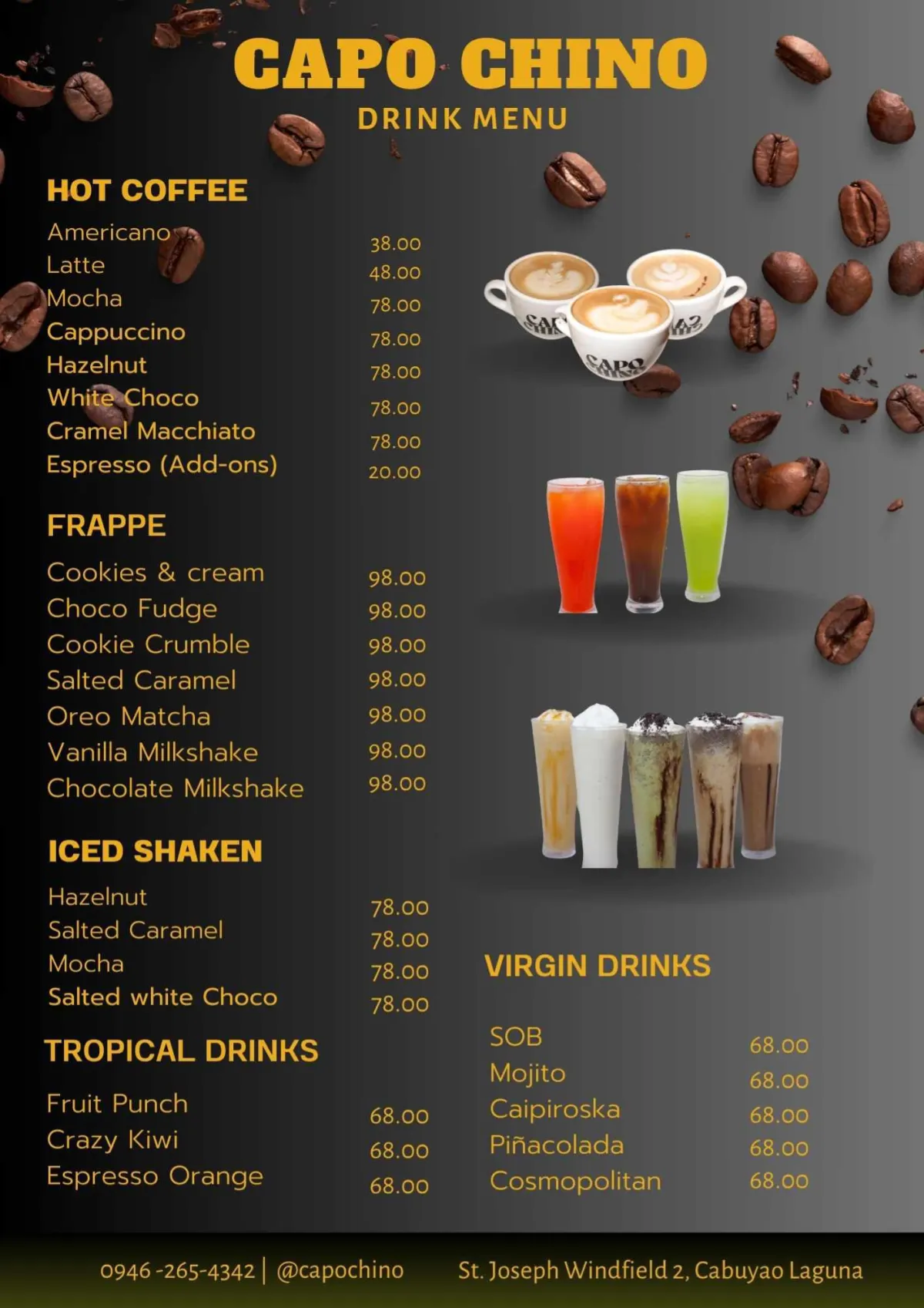 capo chino menu