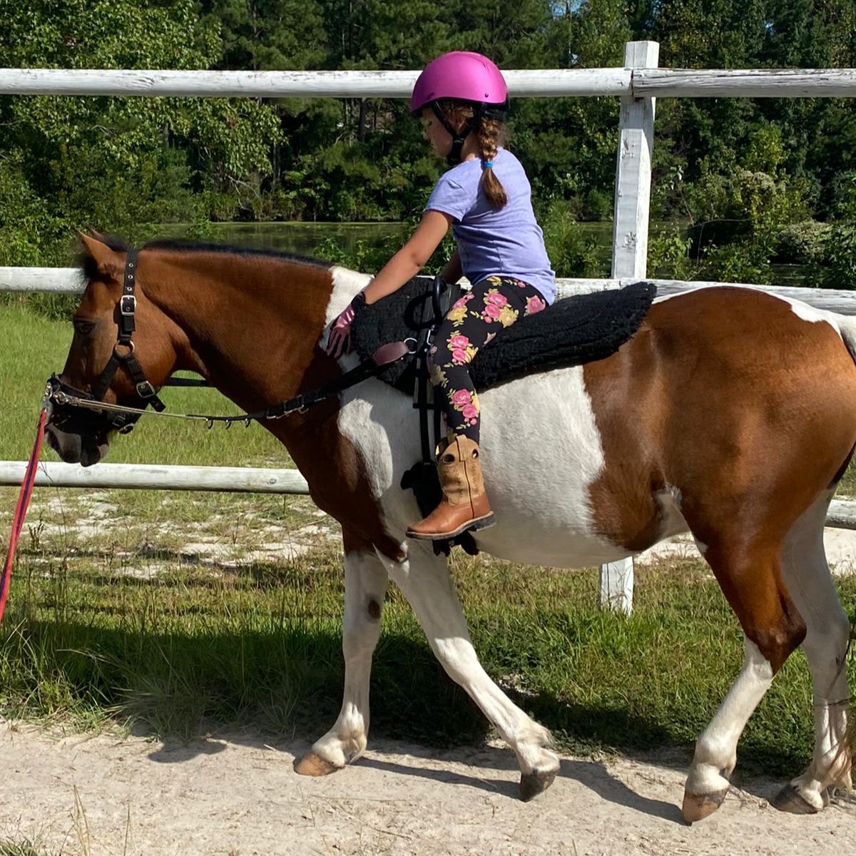Girl is doing balance games during her lessons