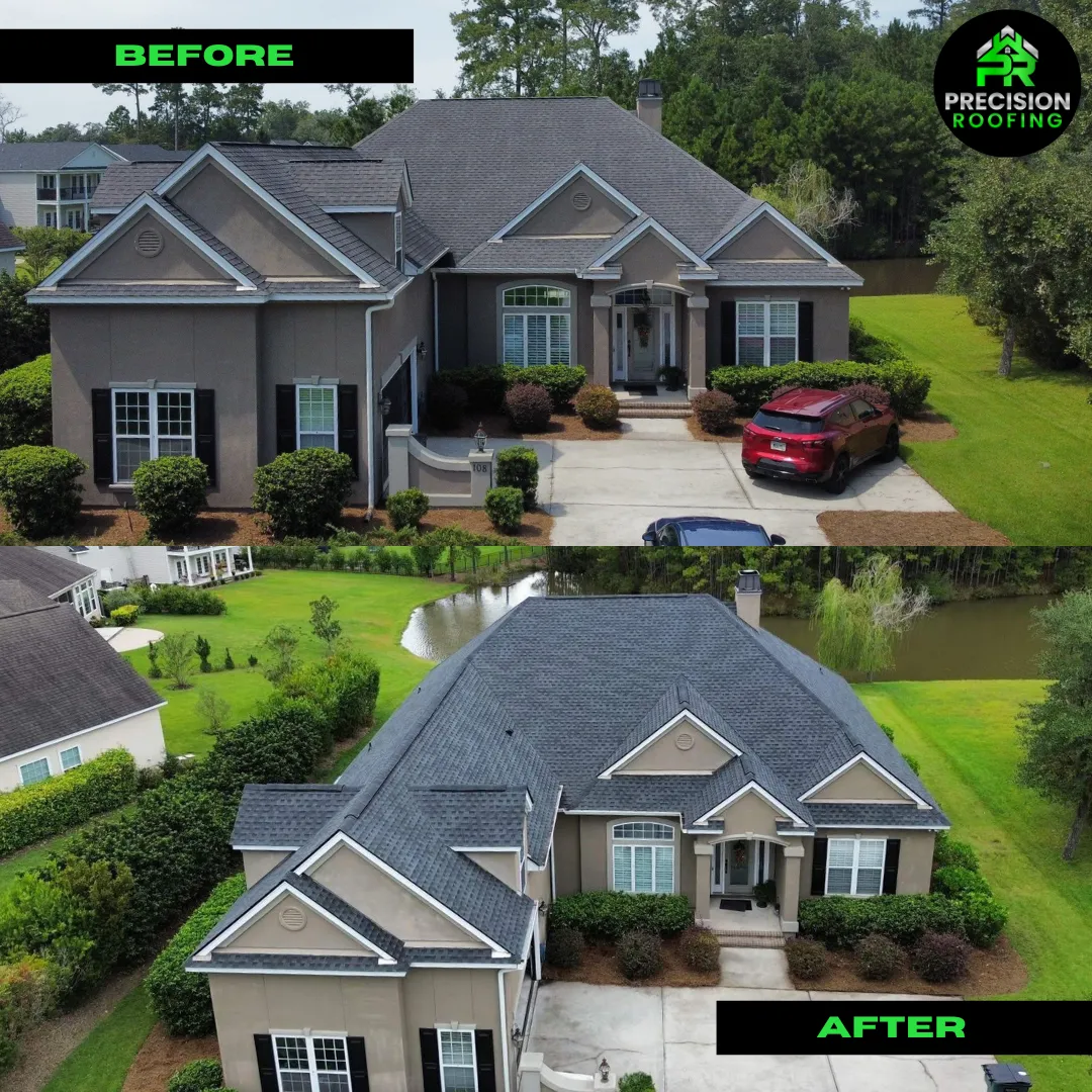 Residential before & after roofing