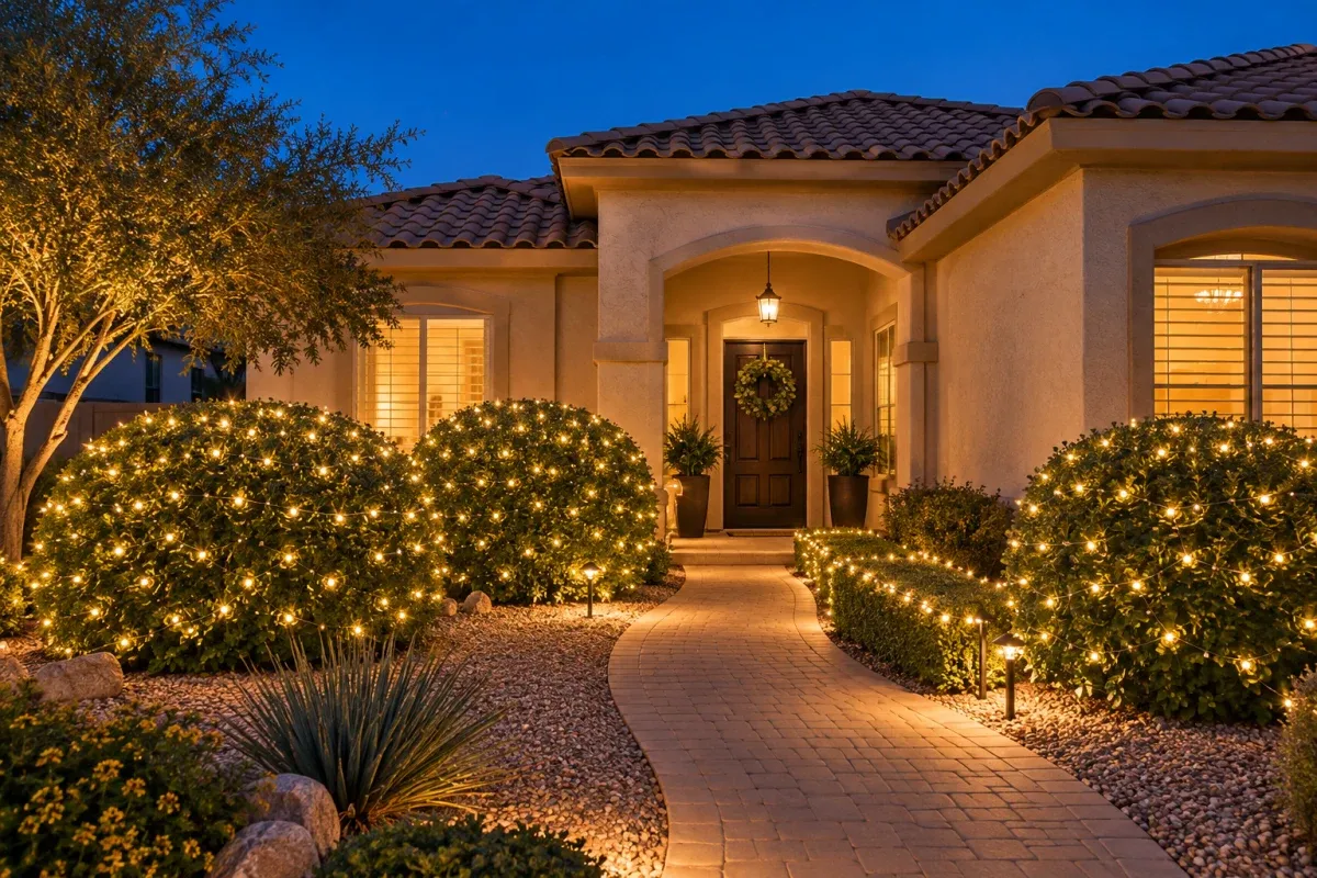 Mesa Bush and Shrub Christmas Lighting