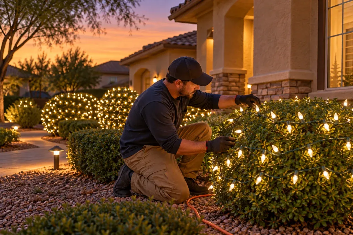 Bush and Shrub Christmas Lighting