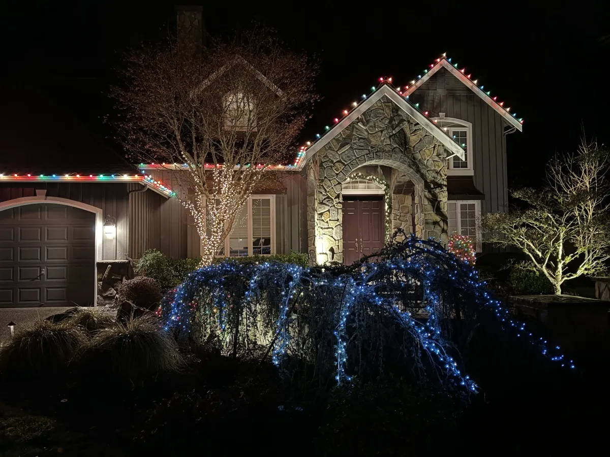 Christmas light installation services in seattle - example from AAA Builders