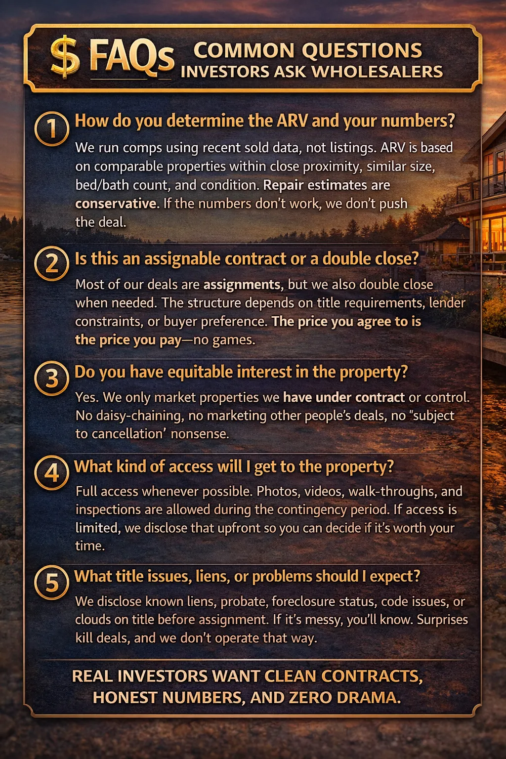 FAQS for west sound cash home buyers