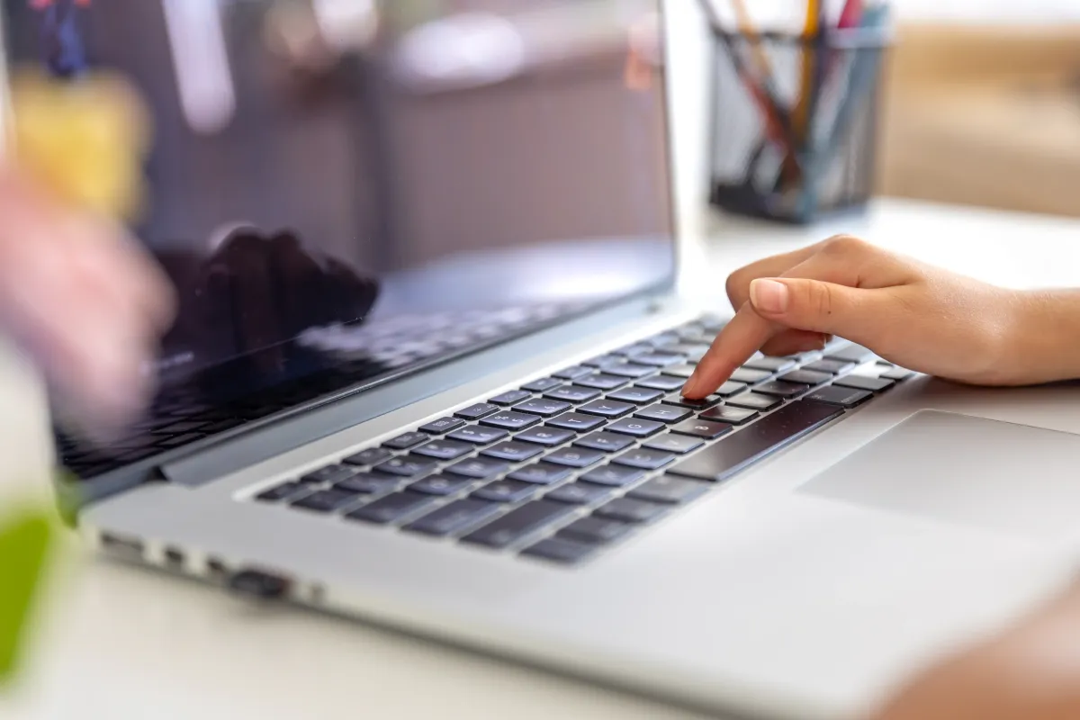 Someone submitting an online form