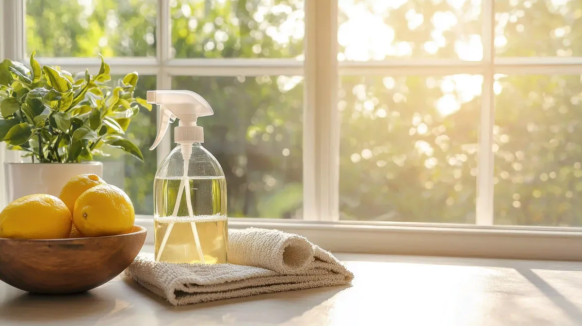 acouple raking/sweeping the yard in the spring