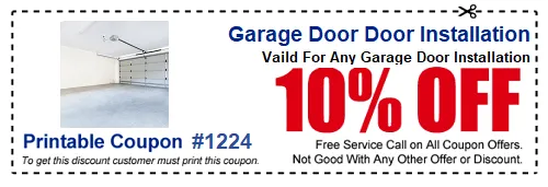 garage door installation 10% off