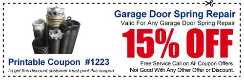 Garage door spring repair 15% off