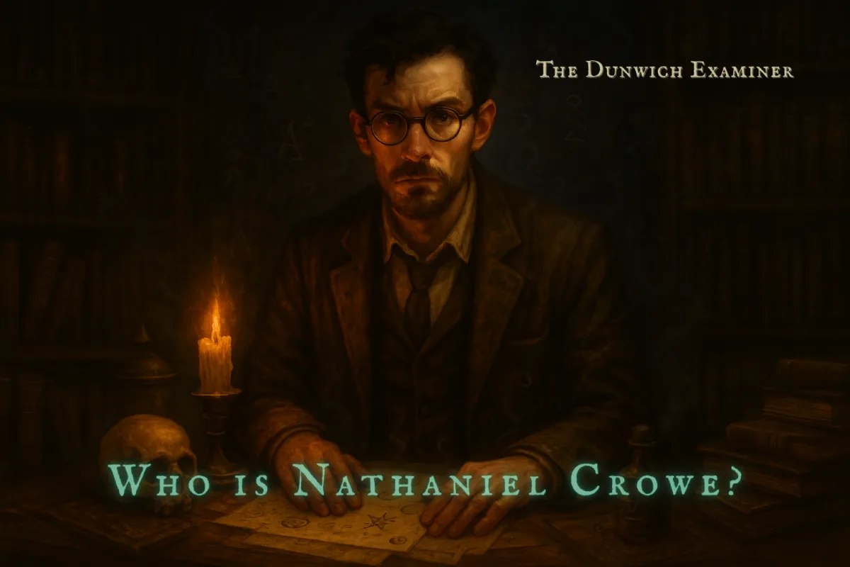 Meet Nathaniel Crowe: Arkham’s occult investigator chasing truths man was not meant to know. Scholar, skeptic, and chronicler of the unknowable.
