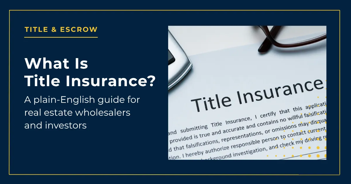 What Is Title Insurance? (And Why Creative Finance Investors Can't Afford to Skip It)