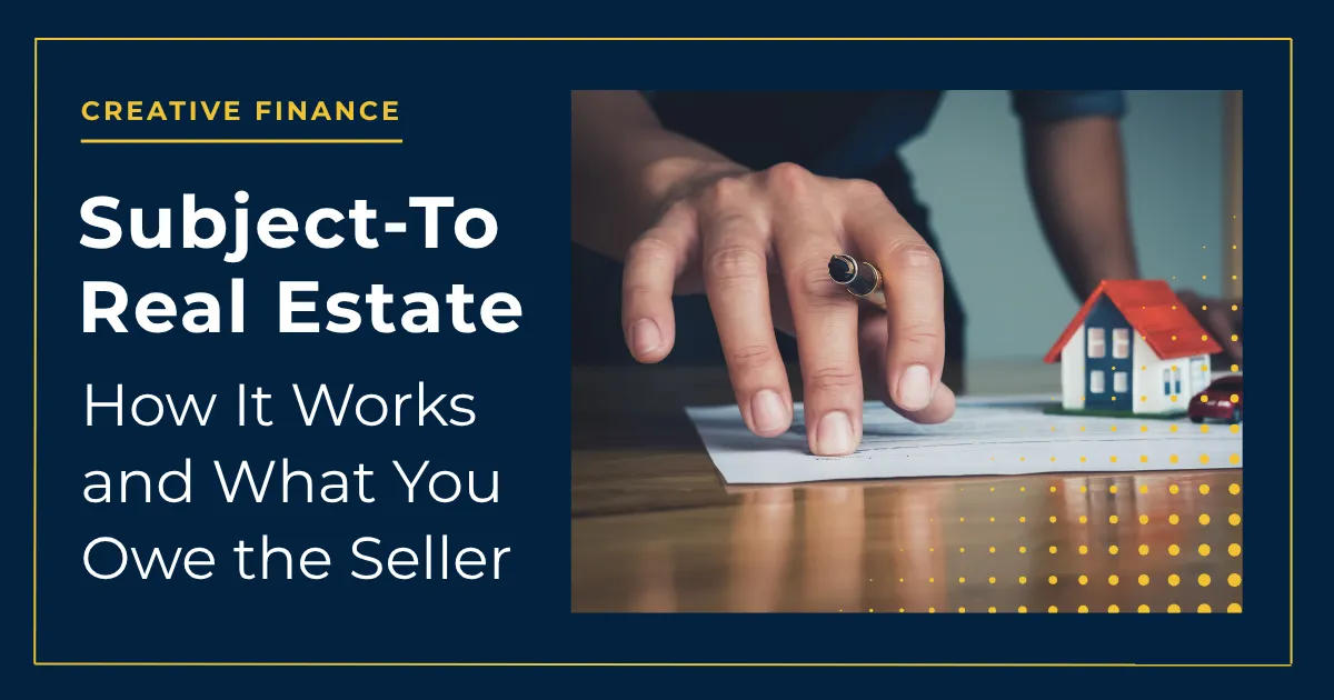 Subject-to real estate. Person looking at a subto contract.