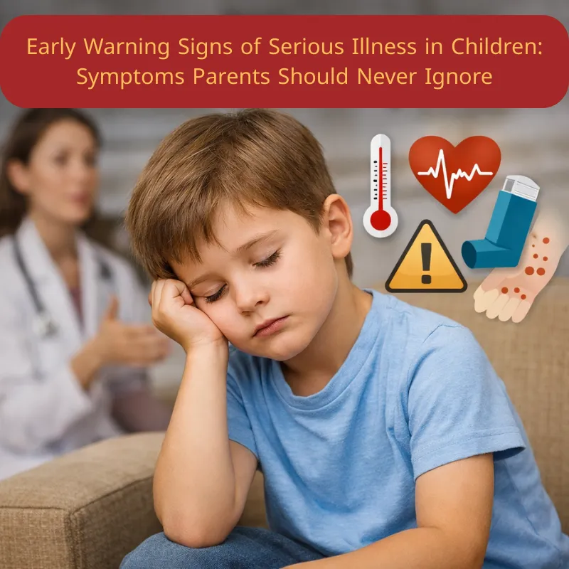 Early warning signs of serious illness in children – parent monitoring child symptoms at home