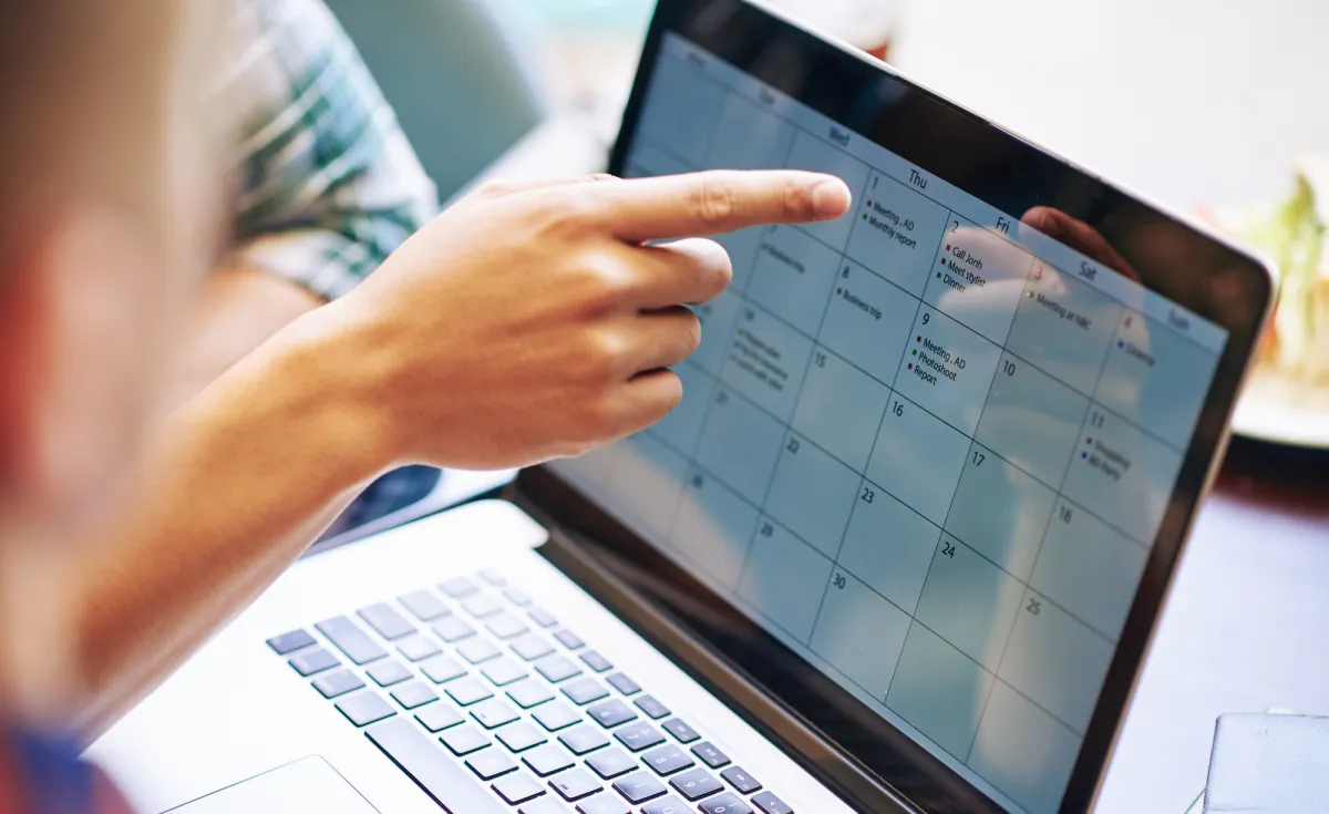 calendar on laptop