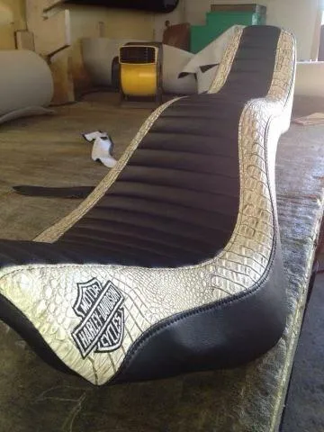 motorcycle upholstery foam work restored by A&E Auto upholstery in Melbourne Fl