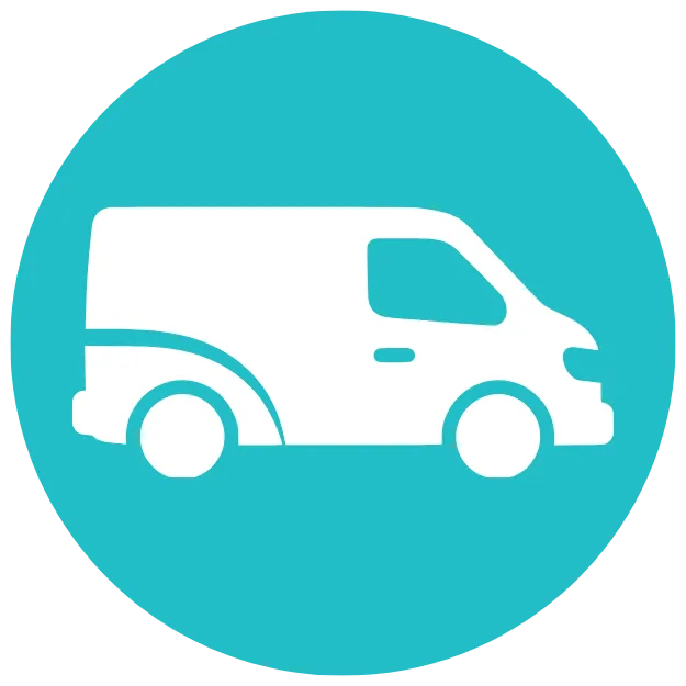 Custom van wraps for HVAC service fleets, designed for high-visibility branding on the road.