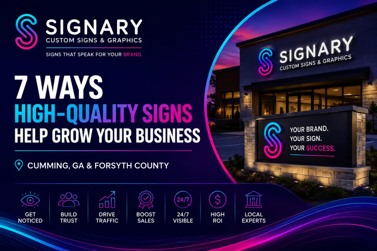 7 Ways High-Quality Business Signs Help Grow Your Business in Cumming, GA