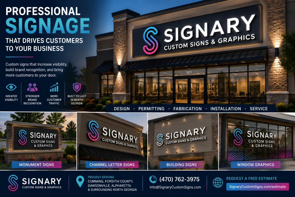 How Professional Signage Helps Drive Customer Traffic in Cumming, GA