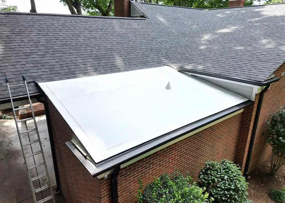 A house having it's whole roof replaced