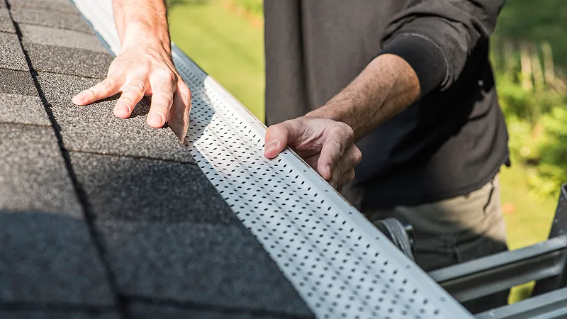 A house having it's whole roof replaced