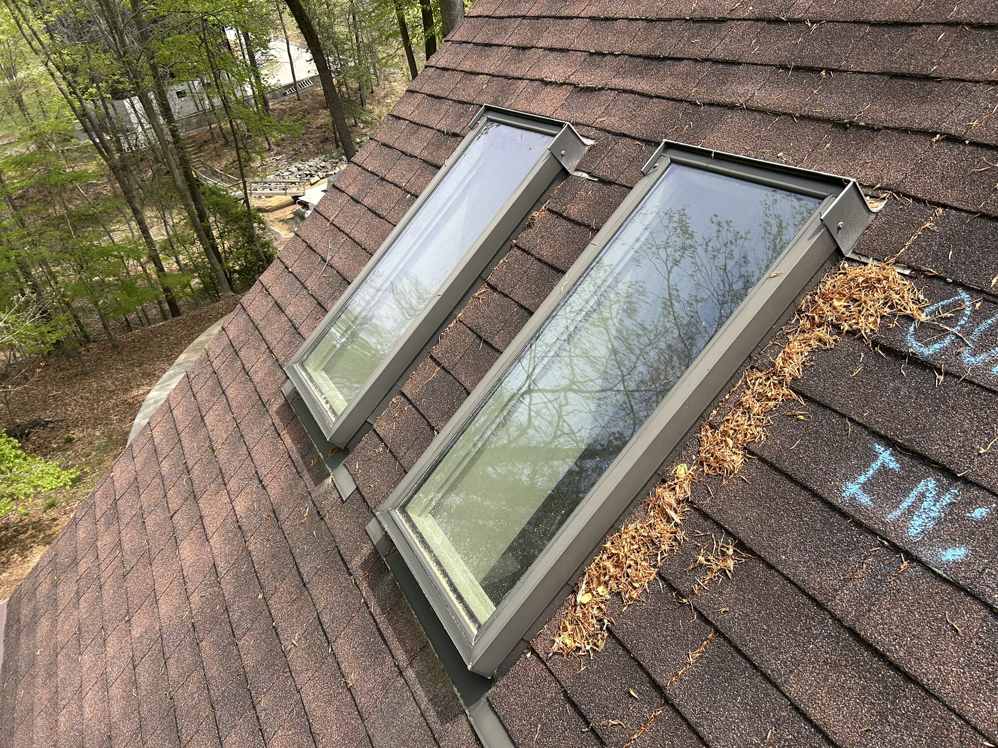 A house having it's whole roof replaced