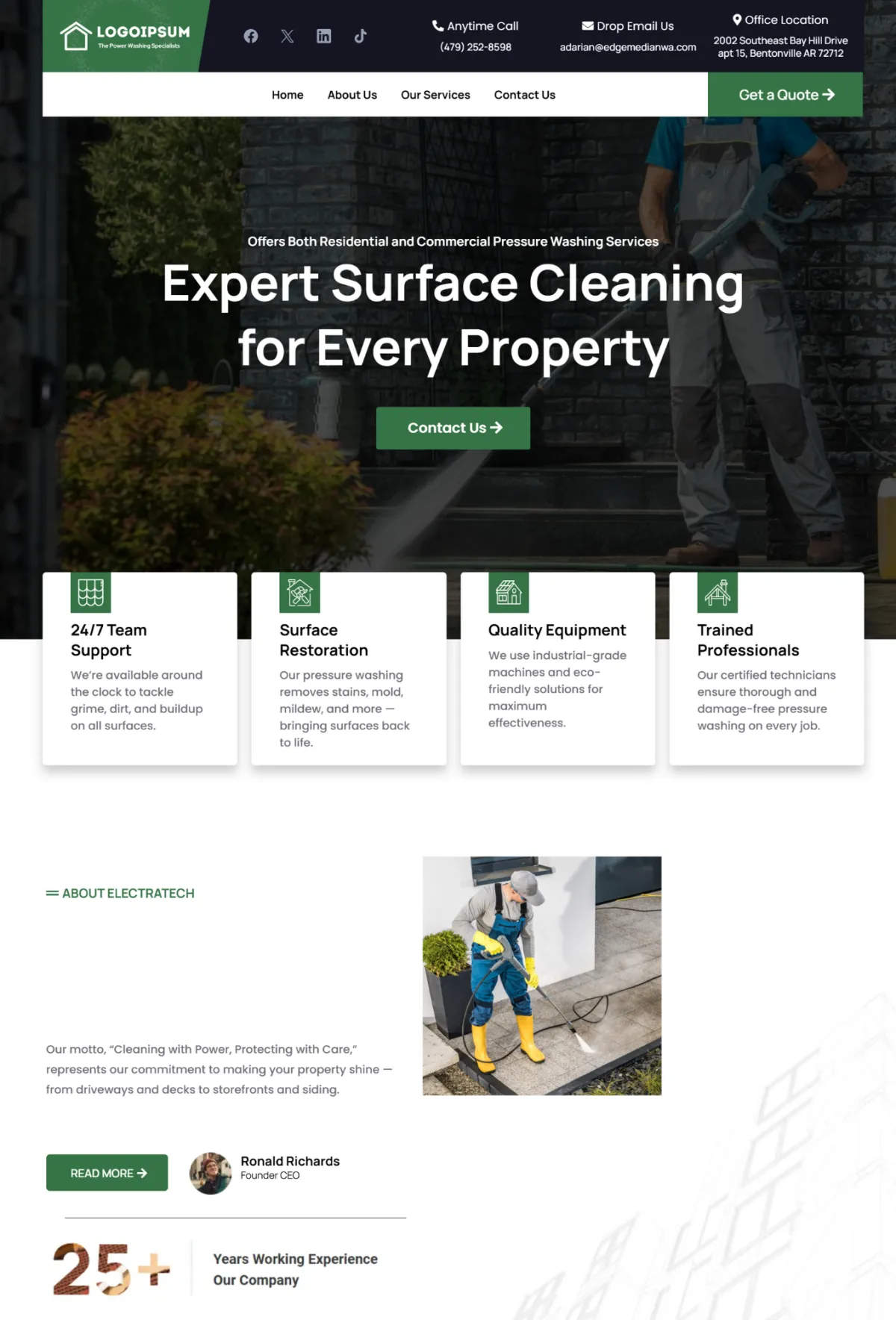 Web Design For pressure washers
