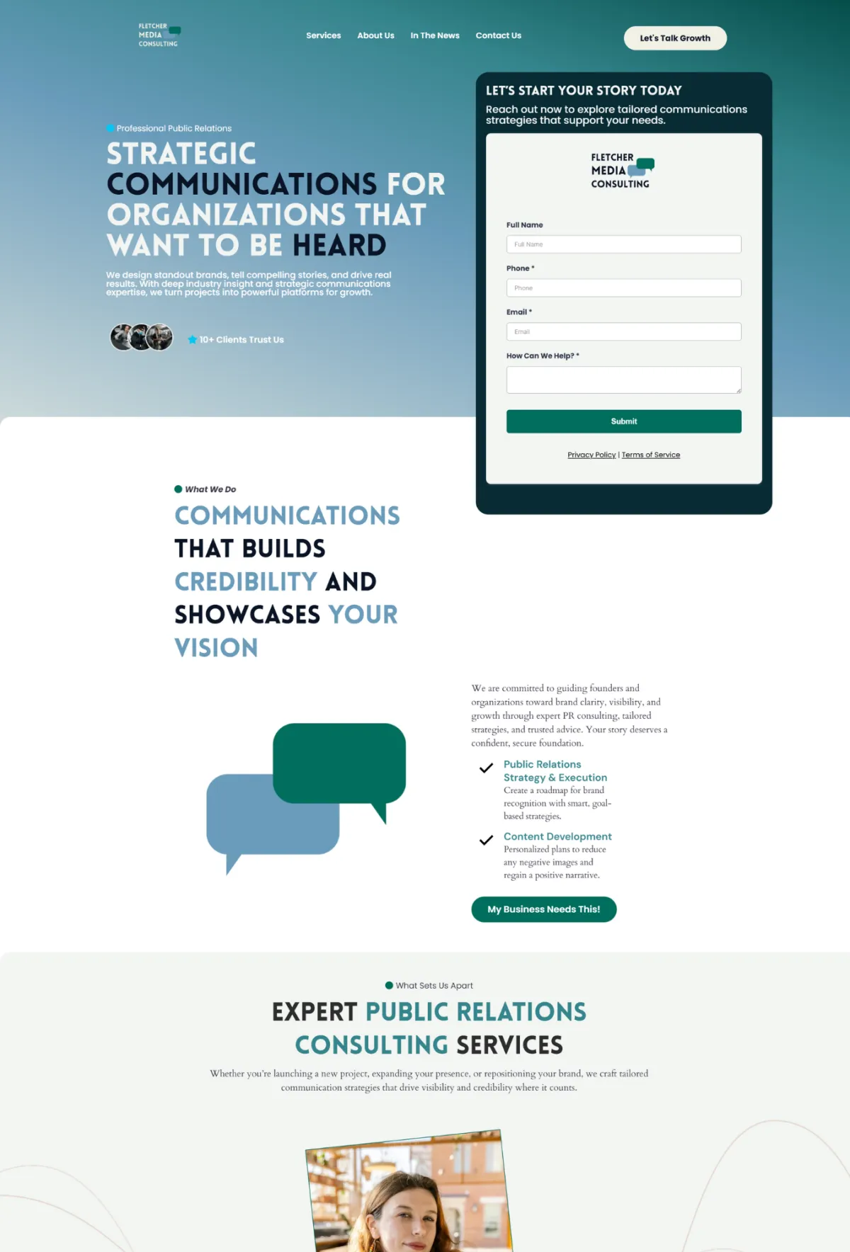 Web Design For Personal Relations Firms