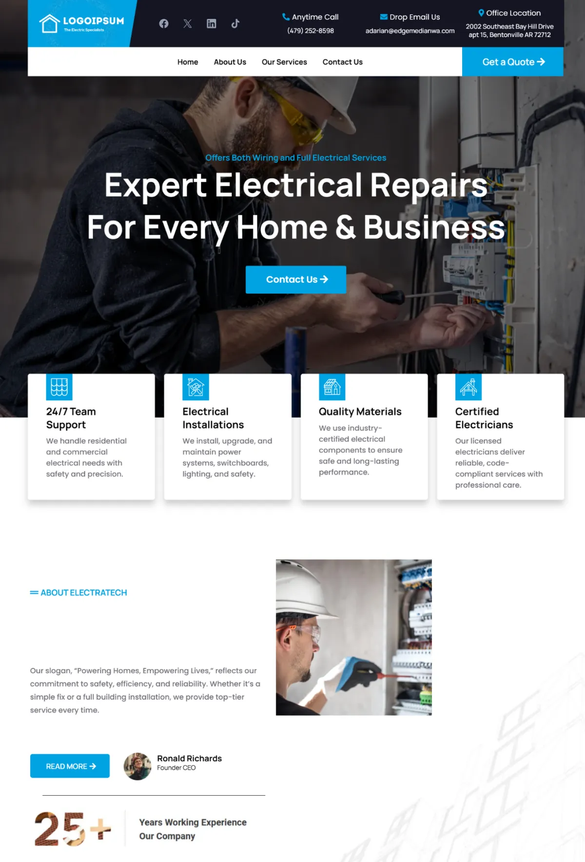 Web Design For electricians
