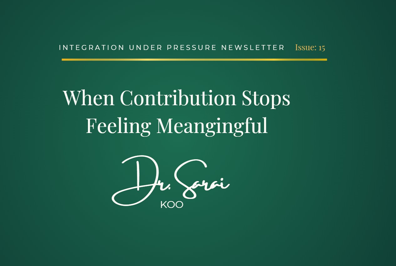 When Contribution Stops Feeling Meaningful
