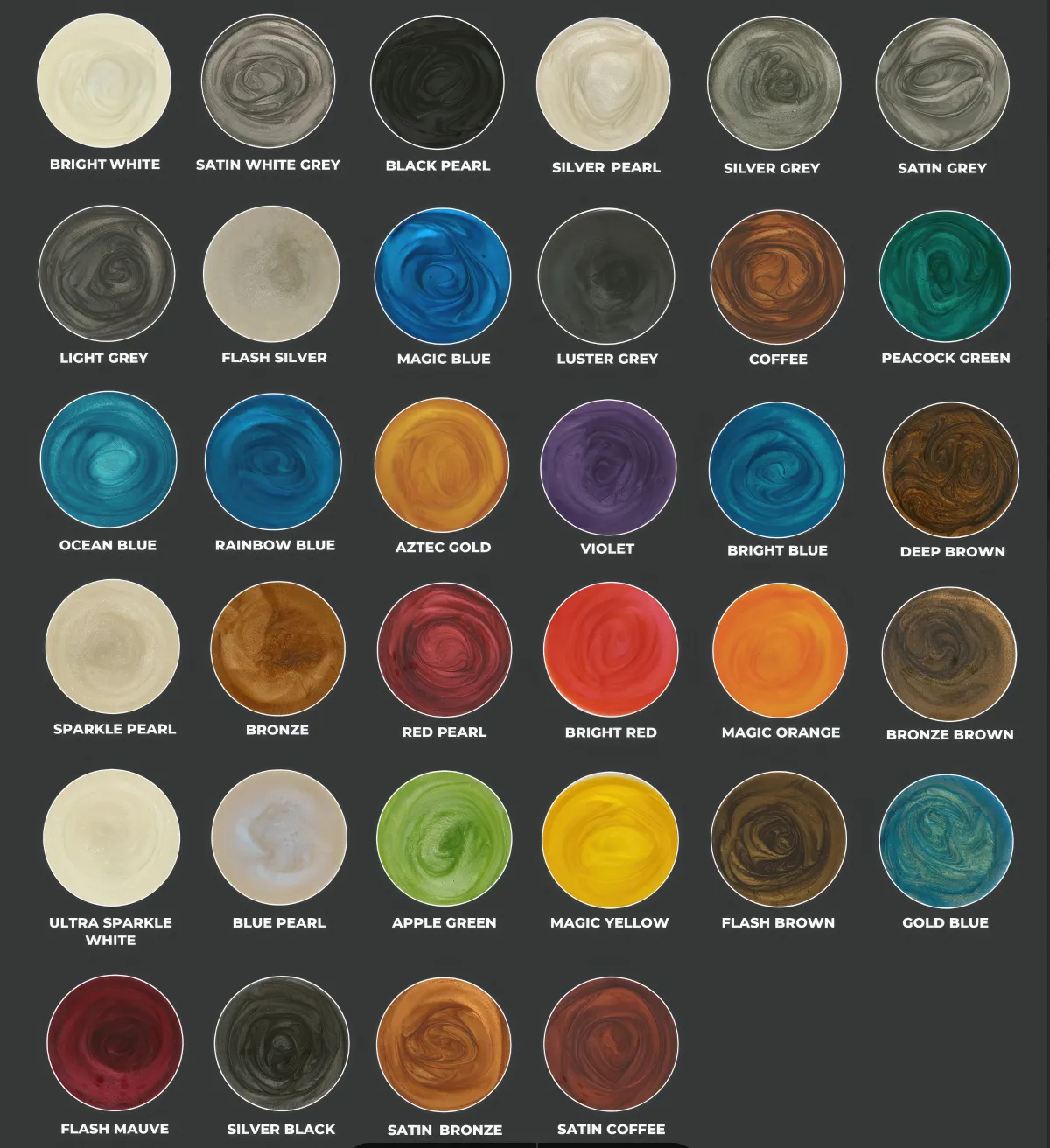 Metallic Color Sample Chart