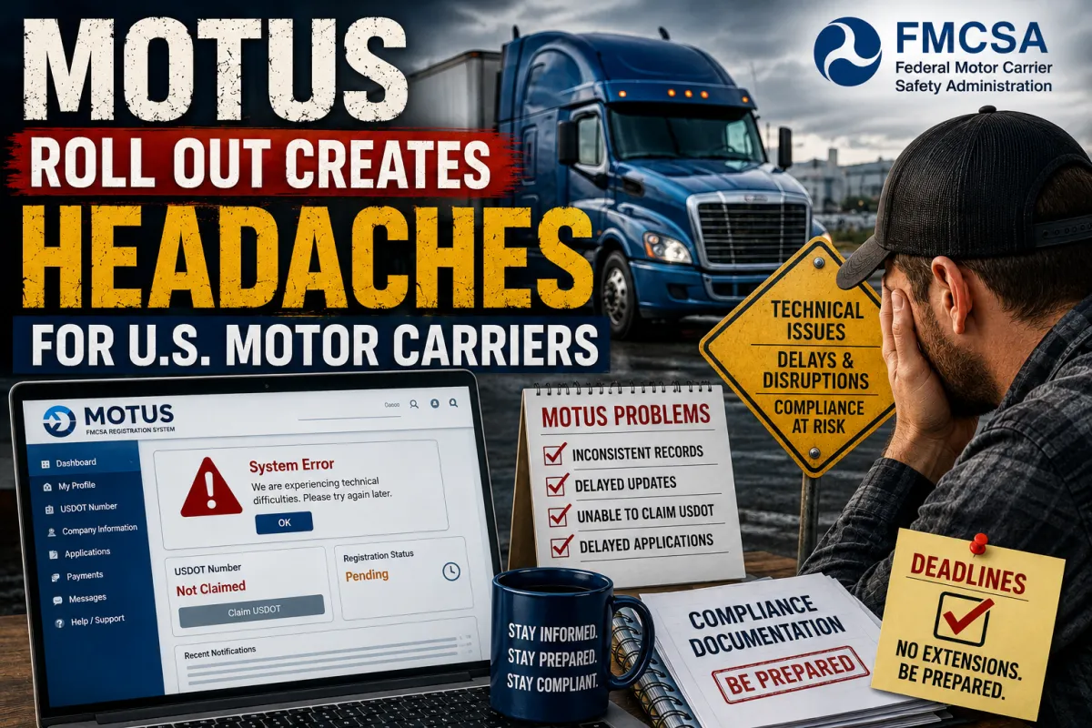 The image describes the issues with Motus and the most recent news around it. 