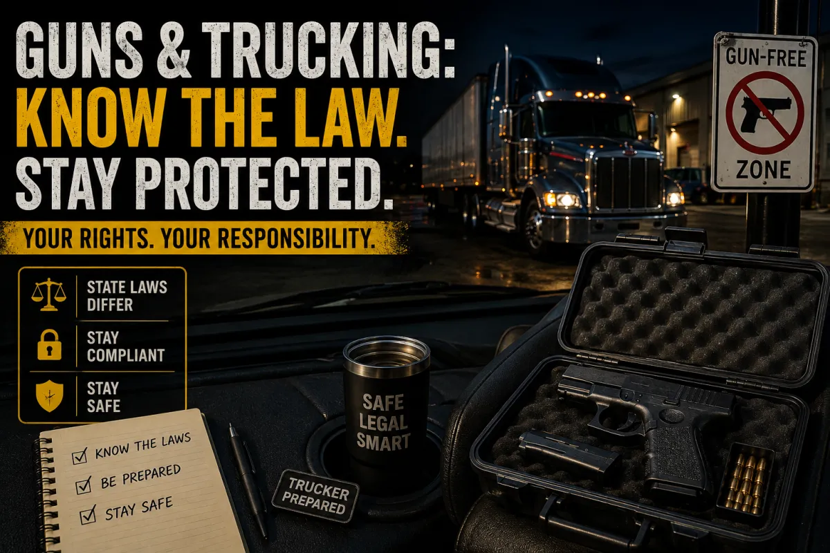 This image shows you the title of the article, and it's about gun laws and trucking when crossing state lines.