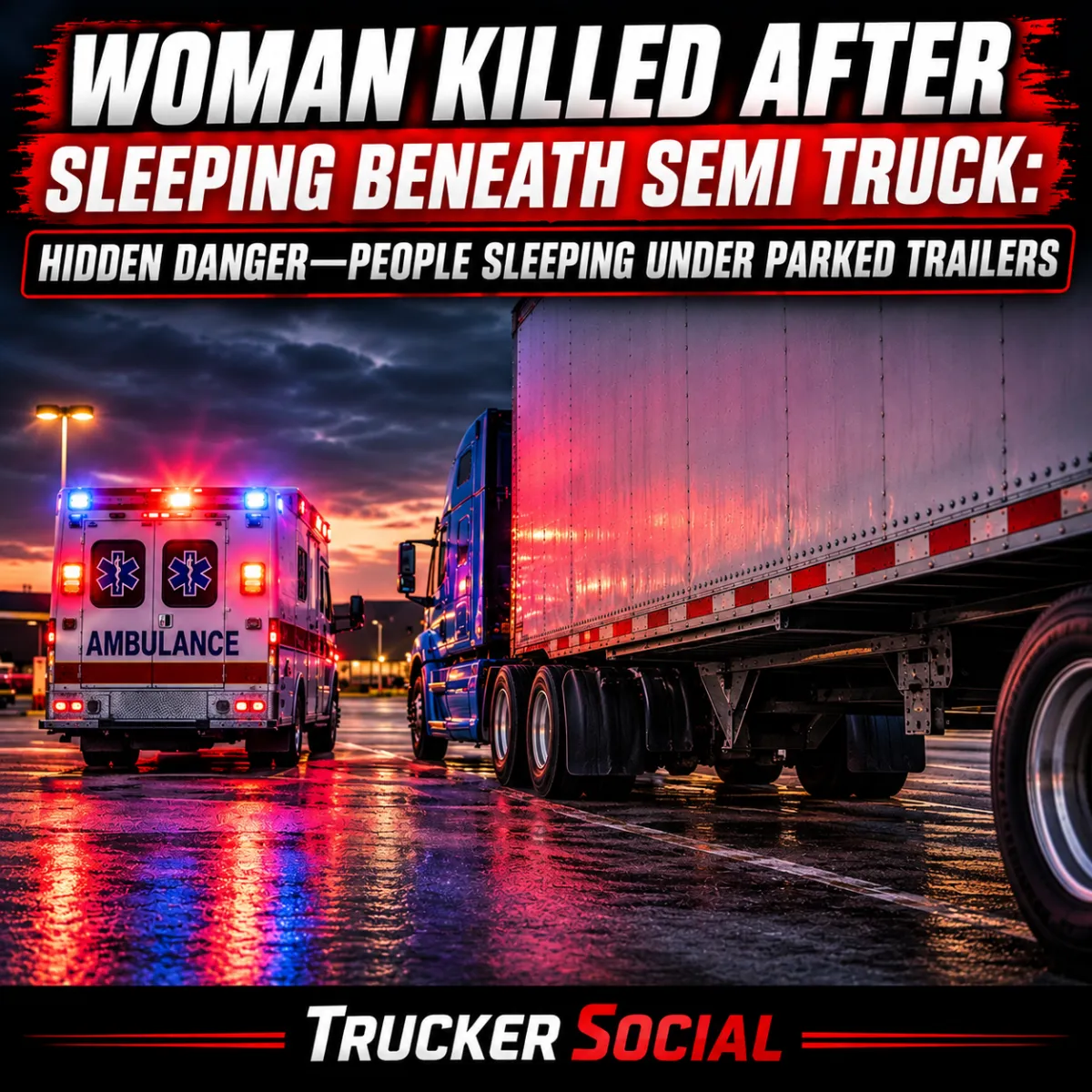 The image is of a truck and an ambulance describing what happened in the news story from the article. 