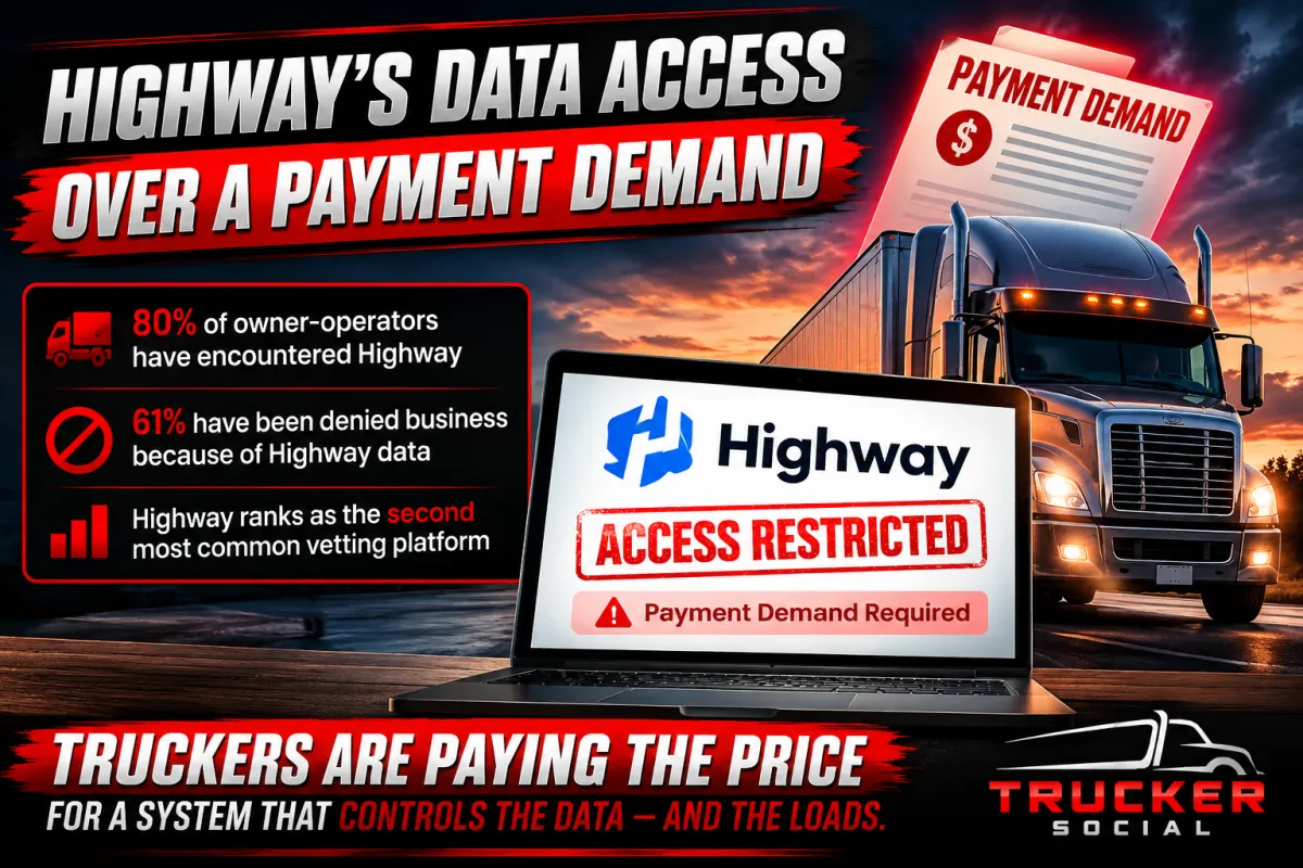 This image describes the issues going on with Highway and how it's impacting truckers. 