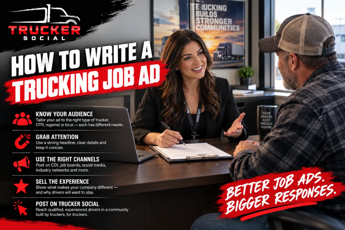 This image talks about how to write a better trucking job ad.