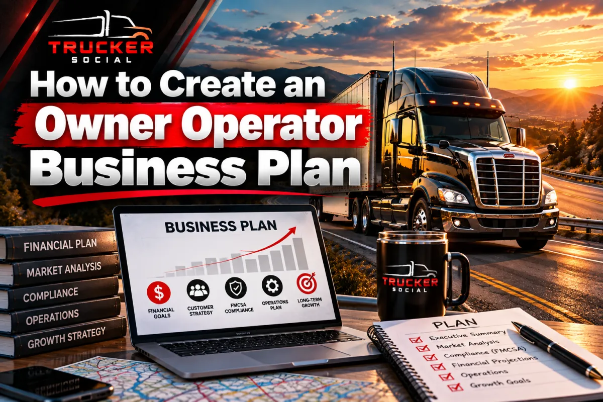The image describes how you would go about creating an owner operator business plan. 