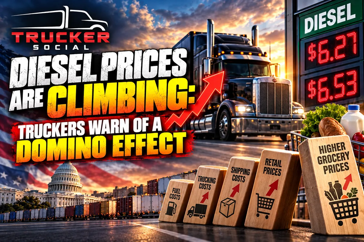 The image describes diesel prices climbing and the domino effect this will have. 