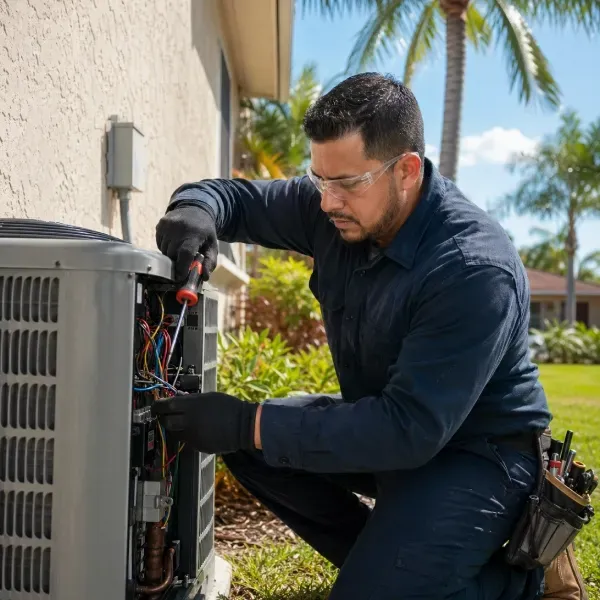 HVAC contractor in St. Cloud FL servicing a residential system