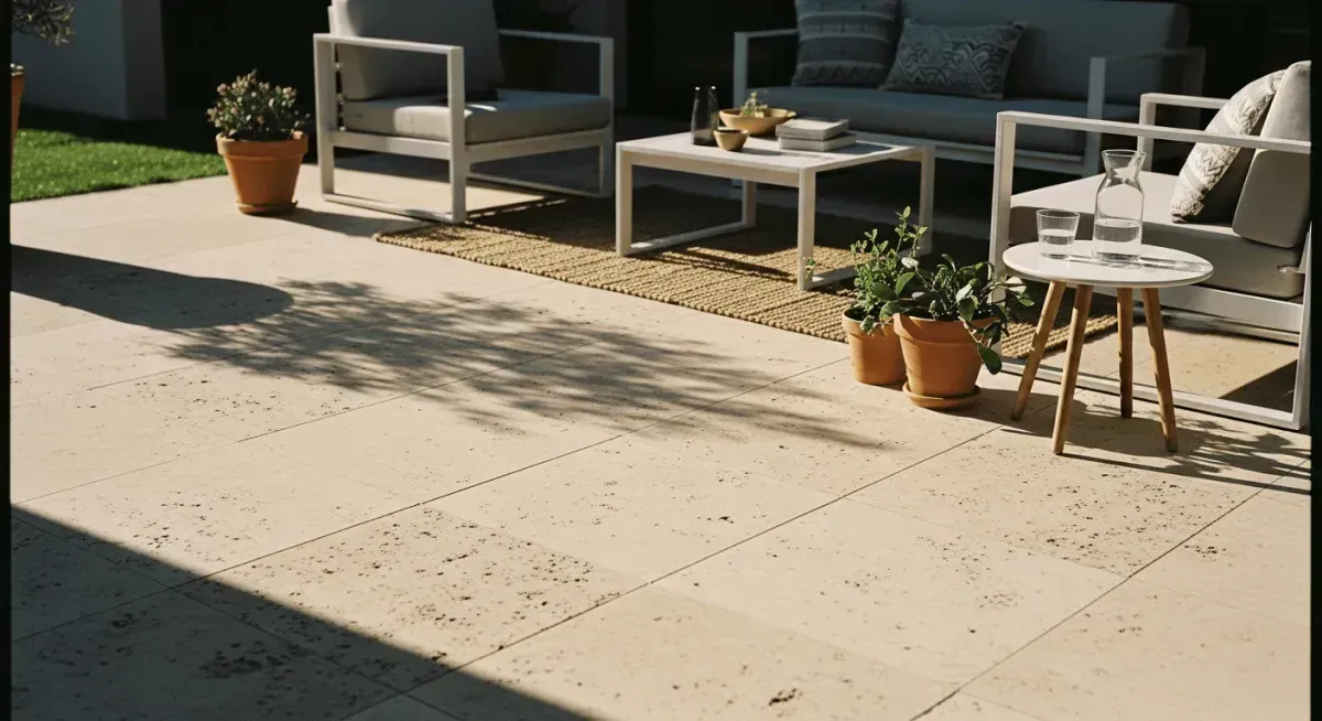 Travertine & Natural Stone Hardscaping - Premium travertine pavers staying cool underfoot in Florida heat for pool decks, patios, and outdoor kitchen foundations, durable and salt-air resistant for coastal conditions