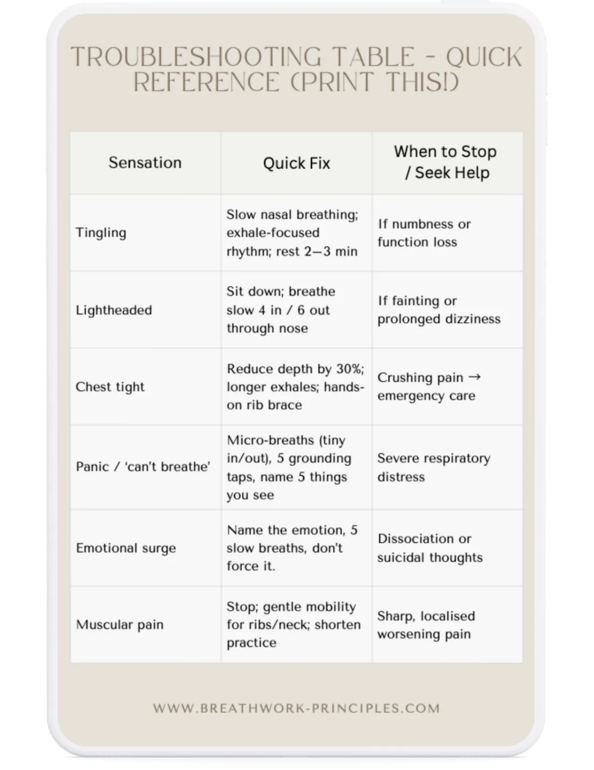Clean illustration of an open eBook displaying hand-drawn diagrams of breathing techniques, with soft pastel accents and a neutral background. The book is surrounded by gentle, abstract lines symbolising airflow and clarity.