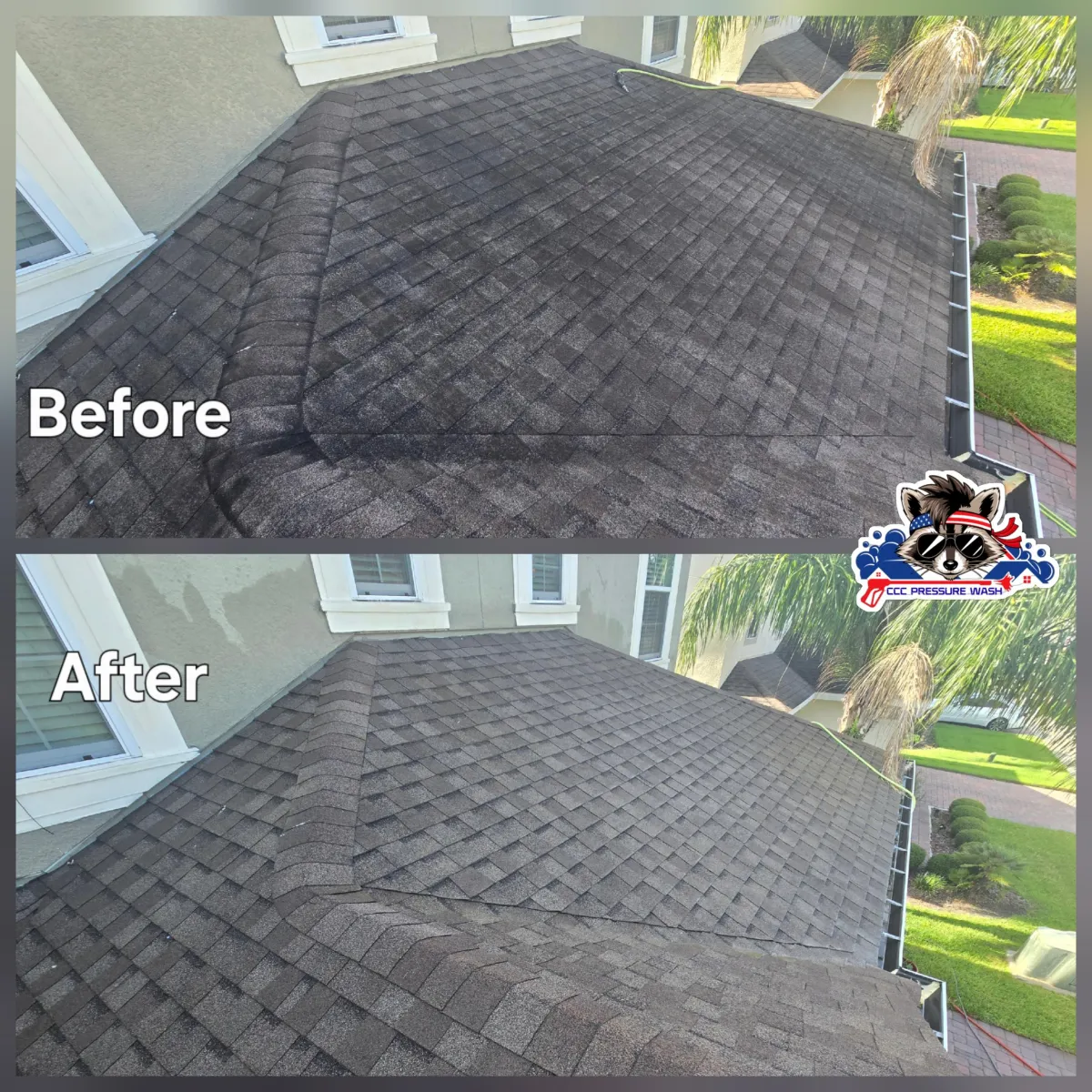 roof soft wash cleaning pressure washing Kissimmee orlando hunters creek st cloud lake nona davenport