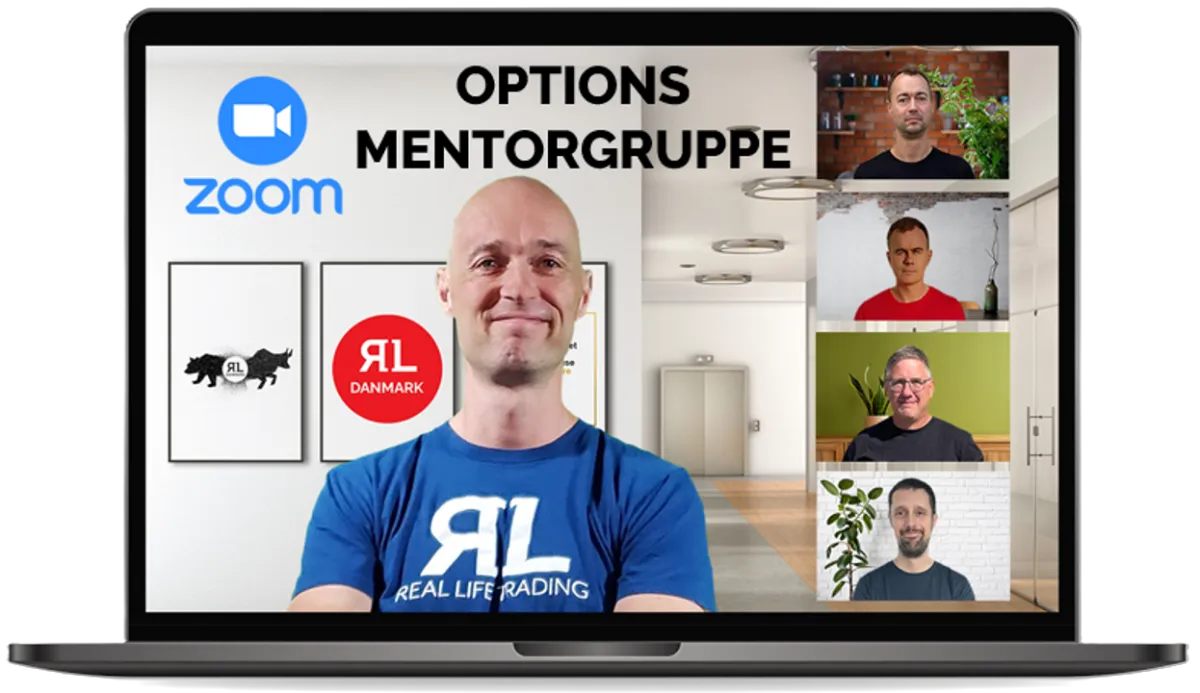 Billede af computer med teksten: ''Medlem Real Life Trading Danmark''