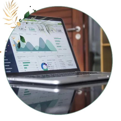 Laptop on glass desk