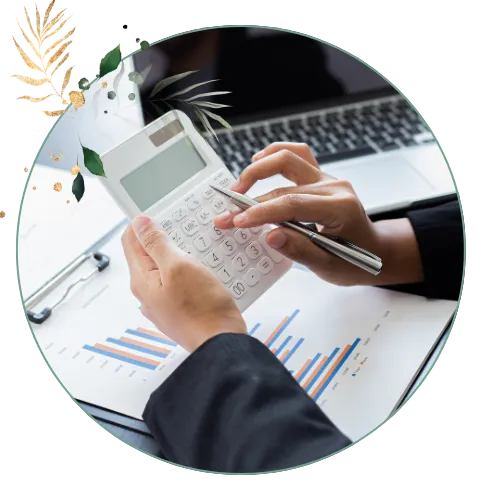 Man using calculator