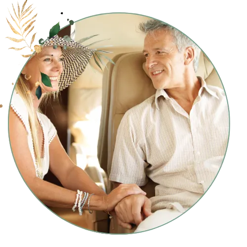 Older couple holding hands