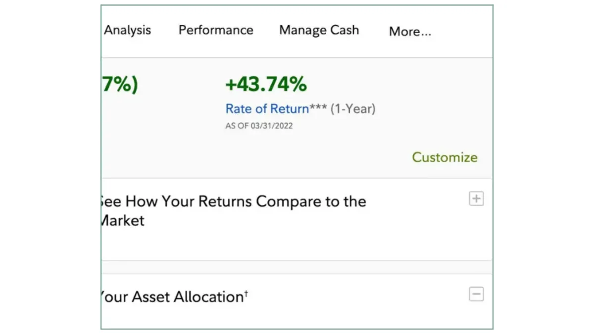 Screenshot of performance gains
