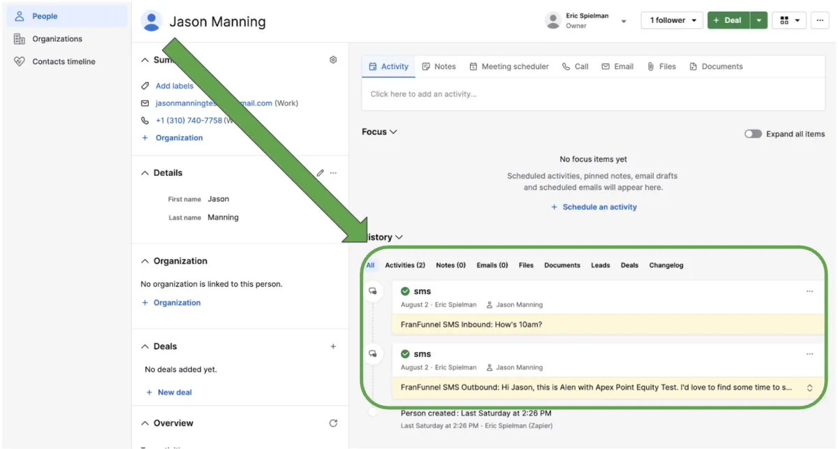 FranFunnel + Pipedrive Integration