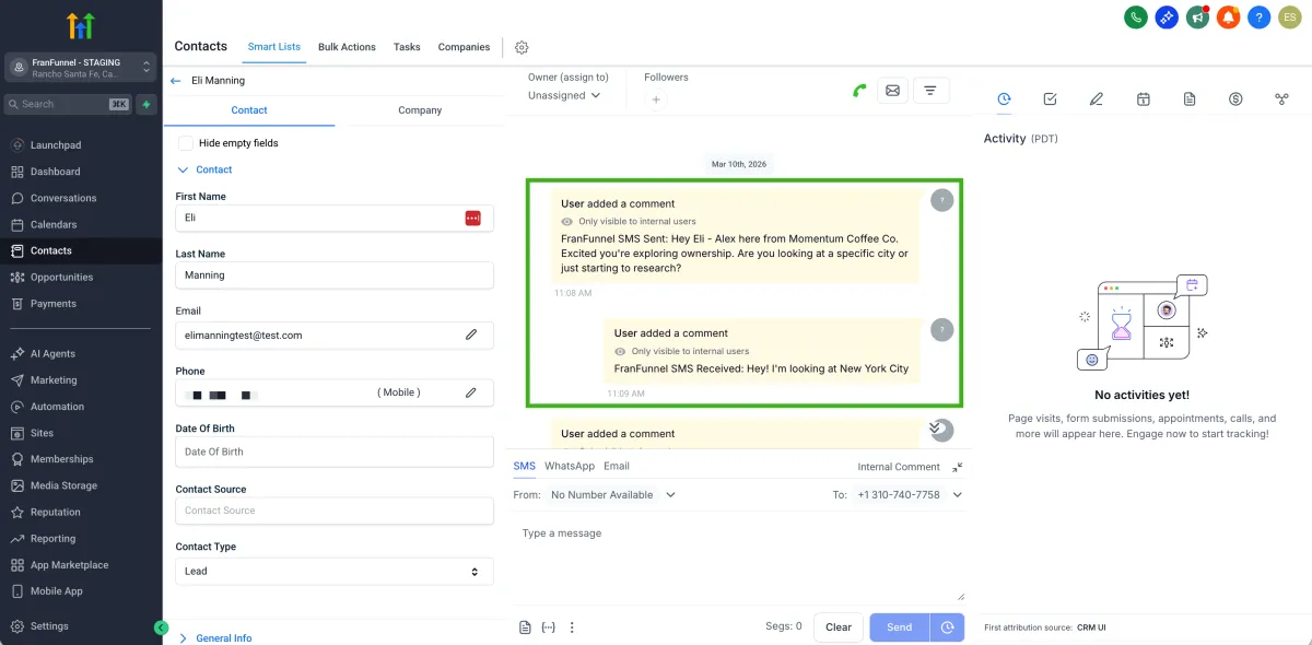 FranFunnel + HighLevel Integration
