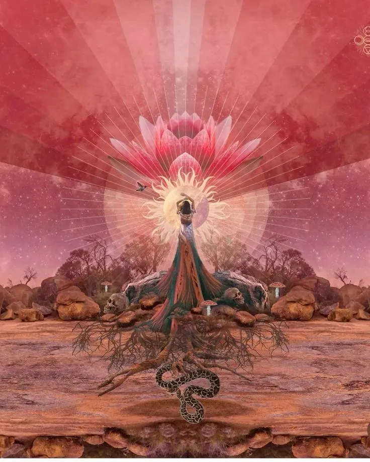 Woman dancing freely at sunset, embodying feminine liberation and spiritual awakening, reflecting the journey to reclaim personal power and authentic expression.