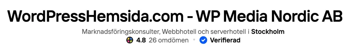 WordPress hemsida - WP Media - hitta.se